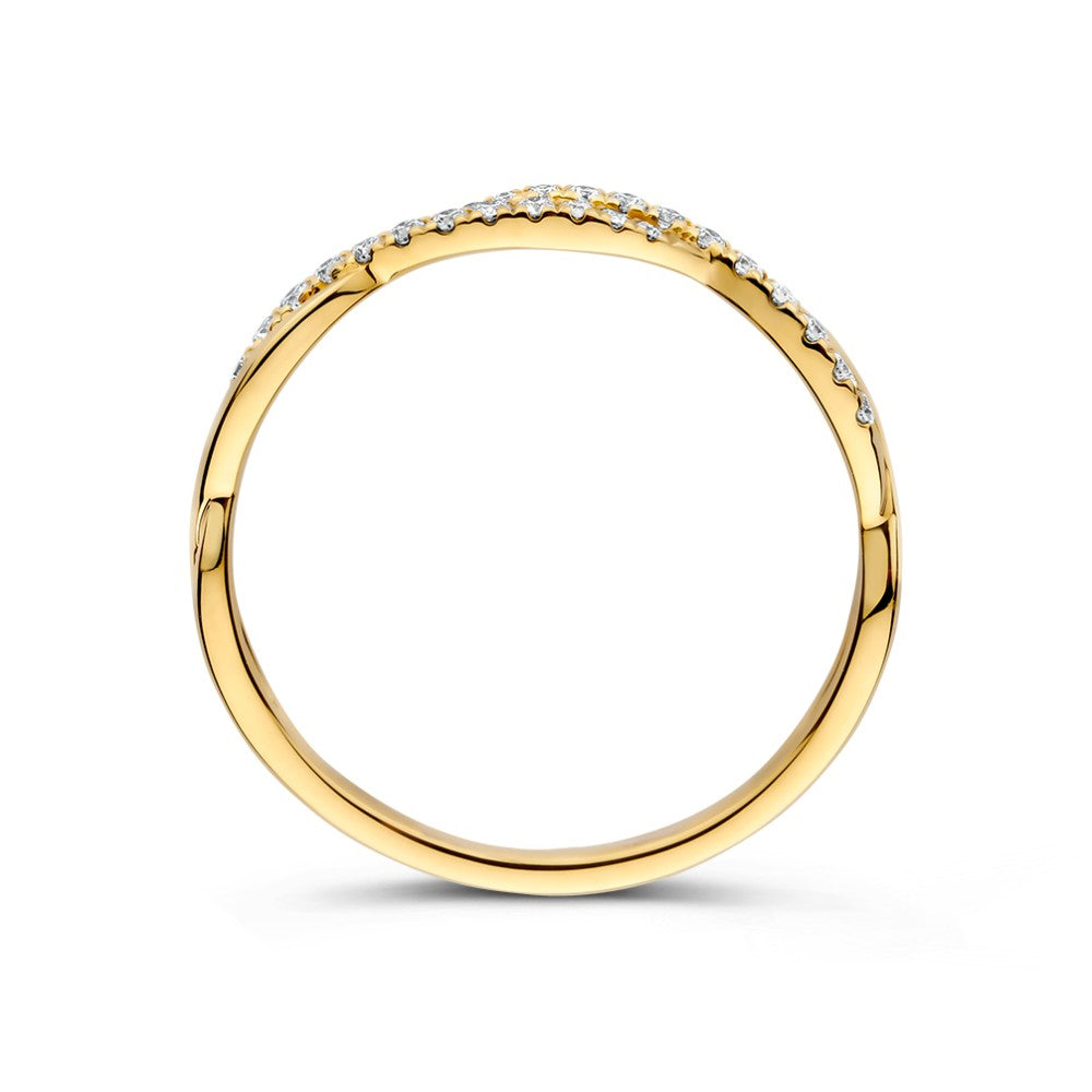 Ring geelgoud briljant 0.13 crt.