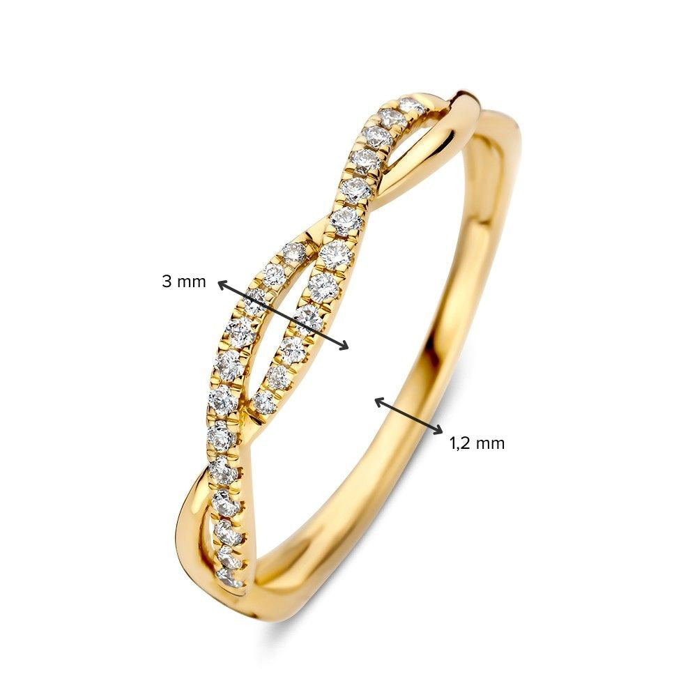 Ring geelgoud briljant 0.13 crt.