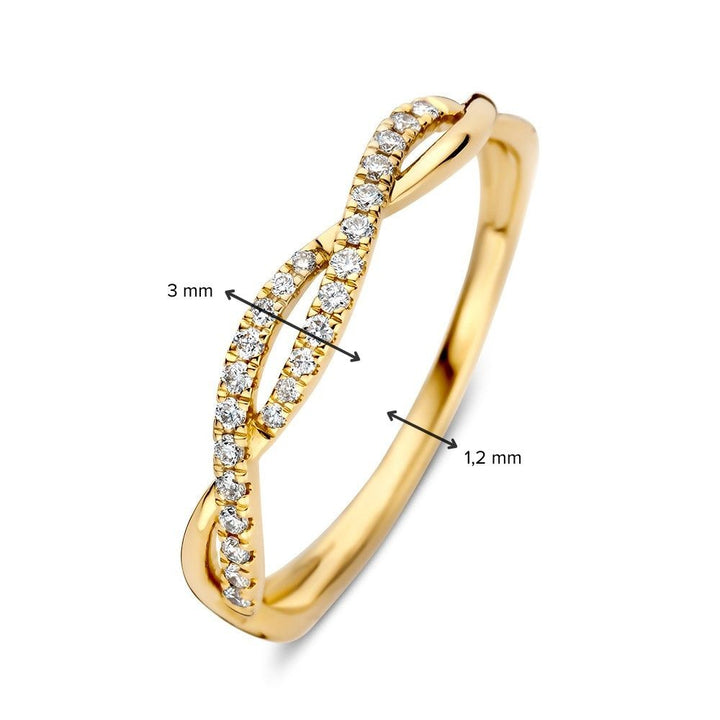 Ring geelgoud briljant 0.13 crt.