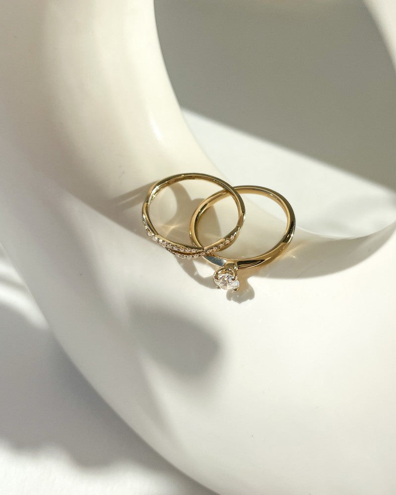 Ring geelgoud briljant 0.13 crt.