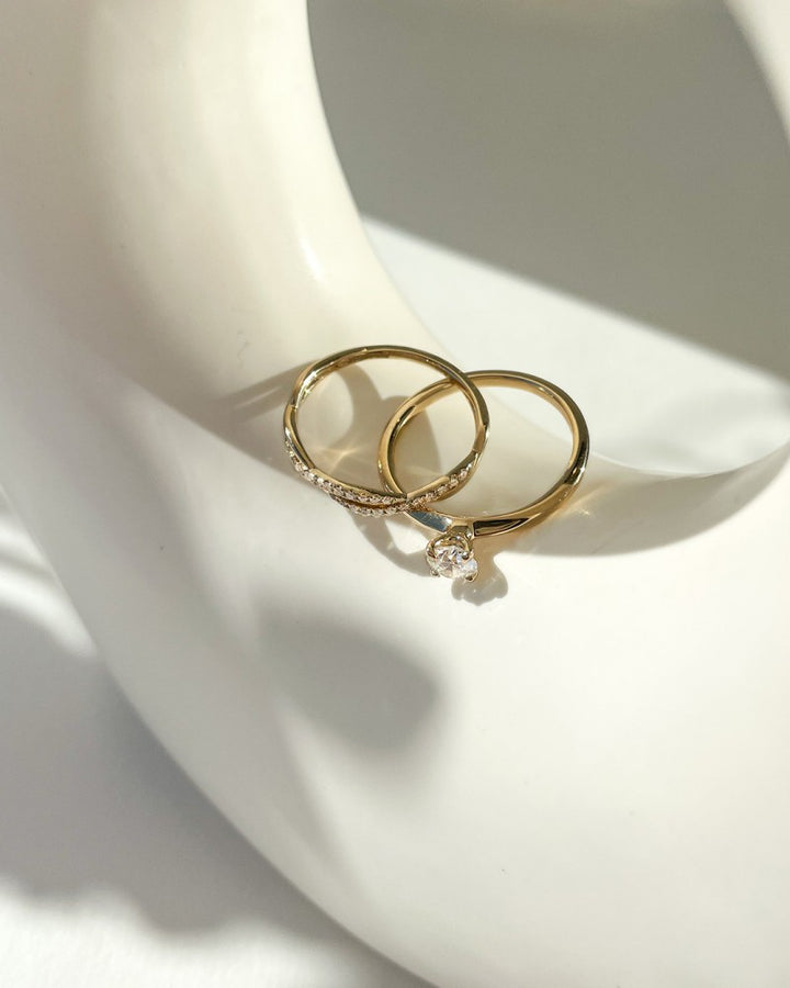 Ring geelgoud briljant 0.13 crt.