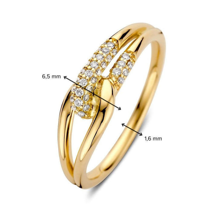 Ring geelgoud briljant 0.14 crt.