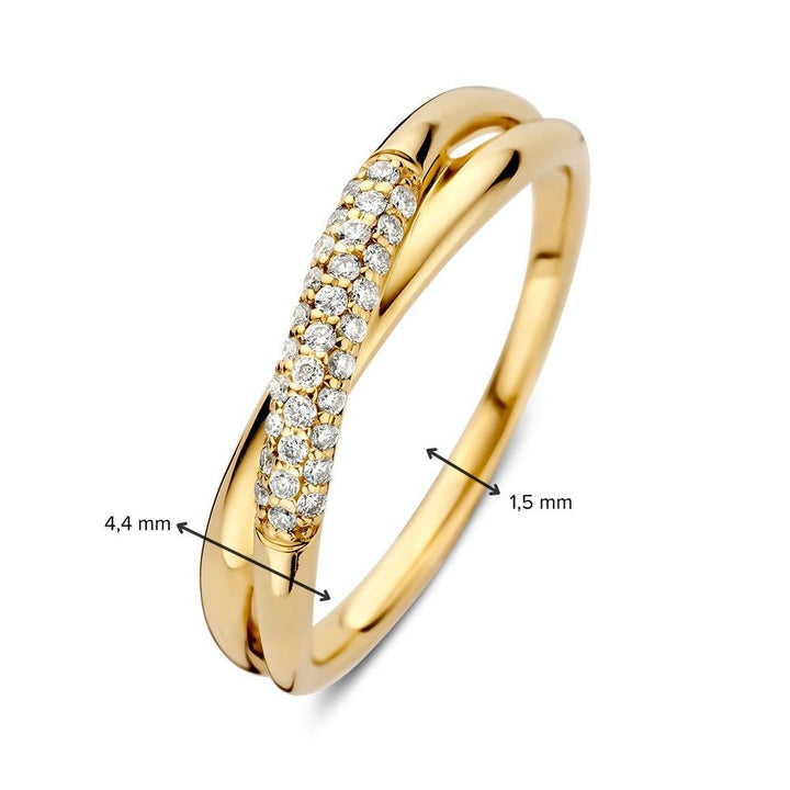 Ring geelgoud briljant 0.15 crt.