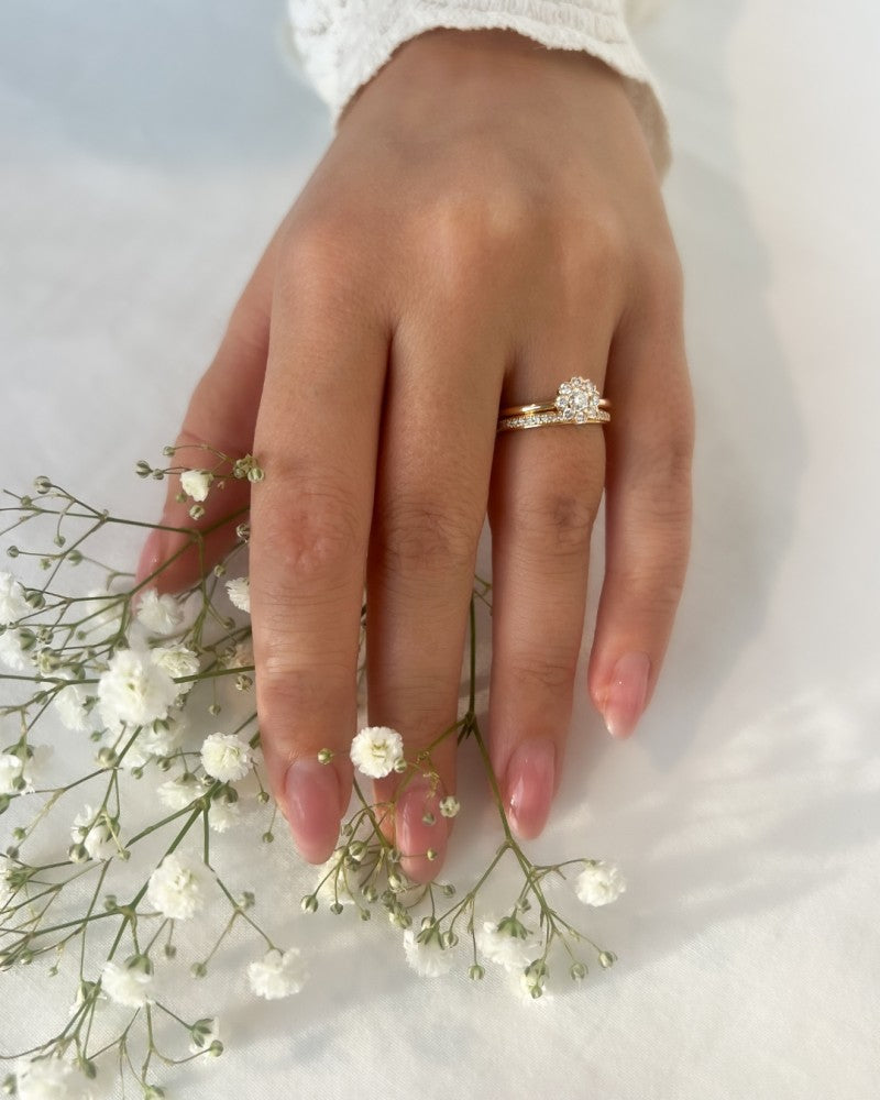 Geelgouden Damesring met 0.17 Caraat Briljant Diamant – 14 Karaat Goud, H/SI-1 Kwaliteit – Gratis Verzending