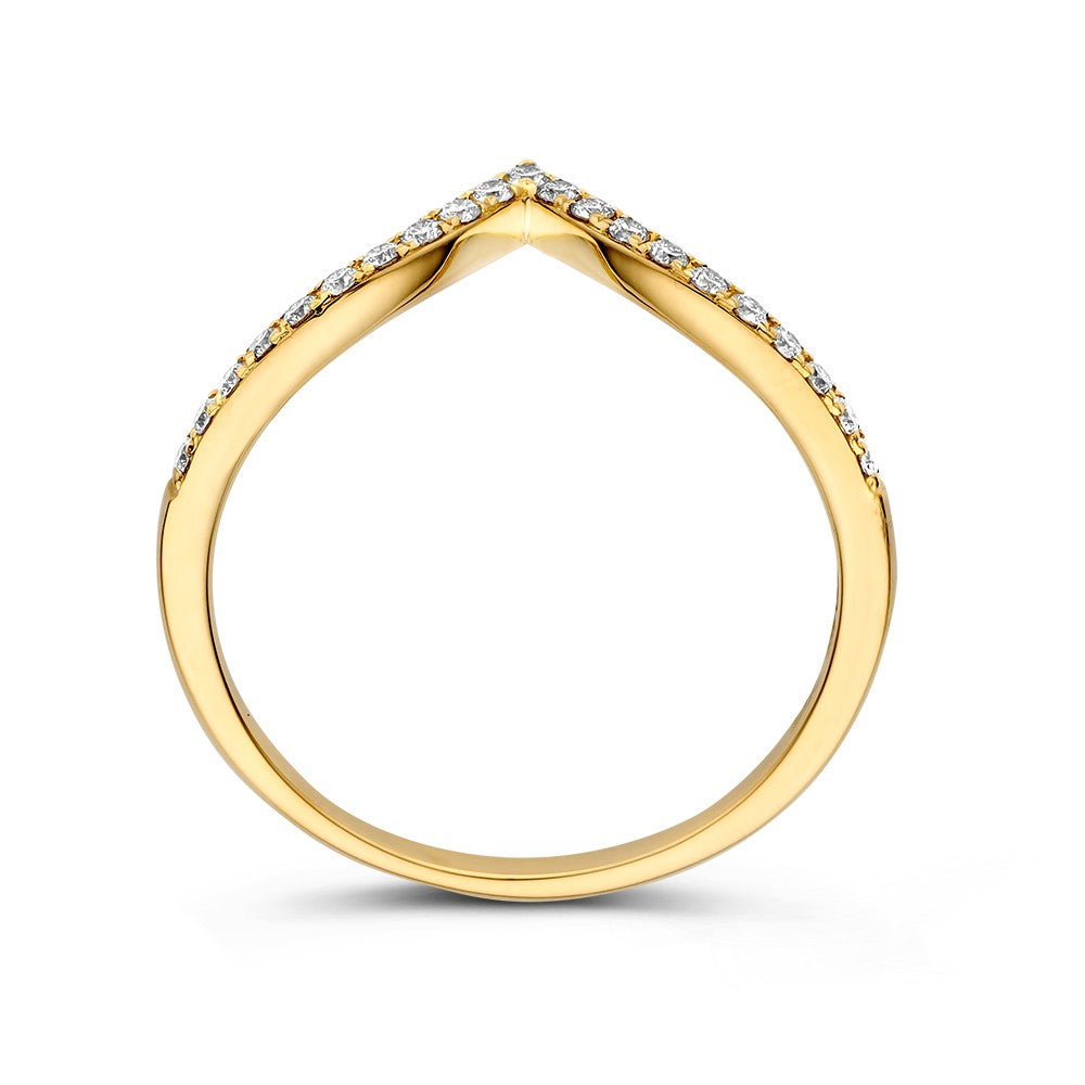 Ring geelgoud briljant 0.19 crt.