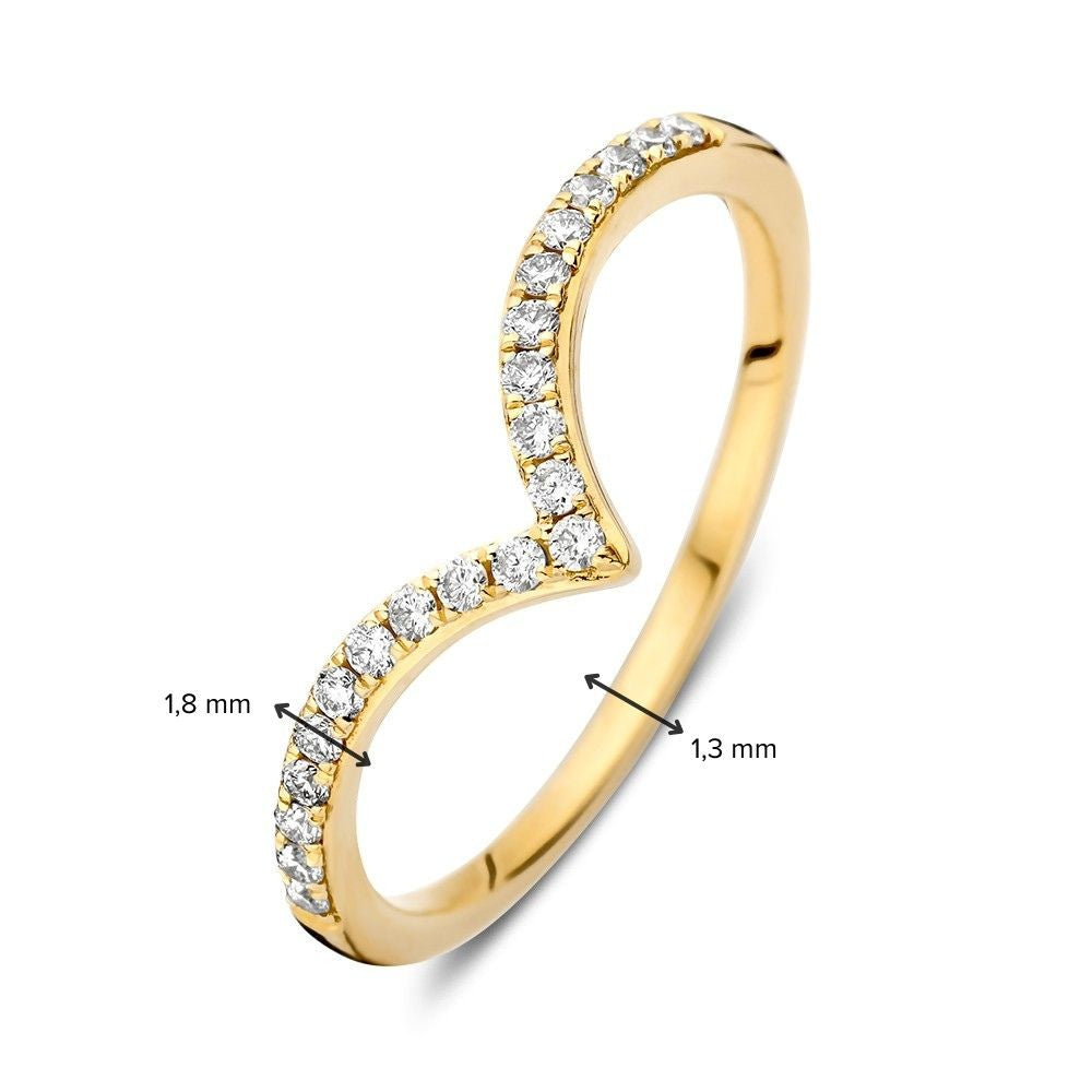Ring geelgoud briljant 0.19 crt.