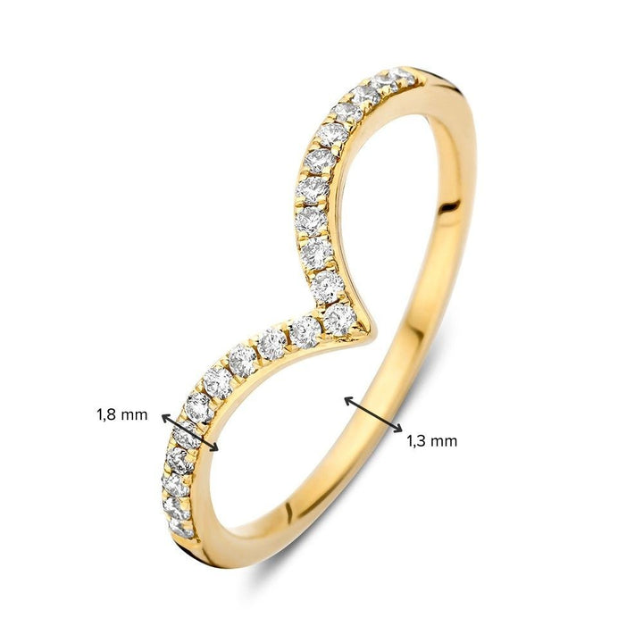 Ring geelgoud briljant 0.19 crt.