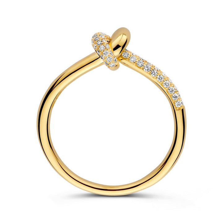 Elegante Geelgouden Ring met Stralende Diamant 0.21 crt.