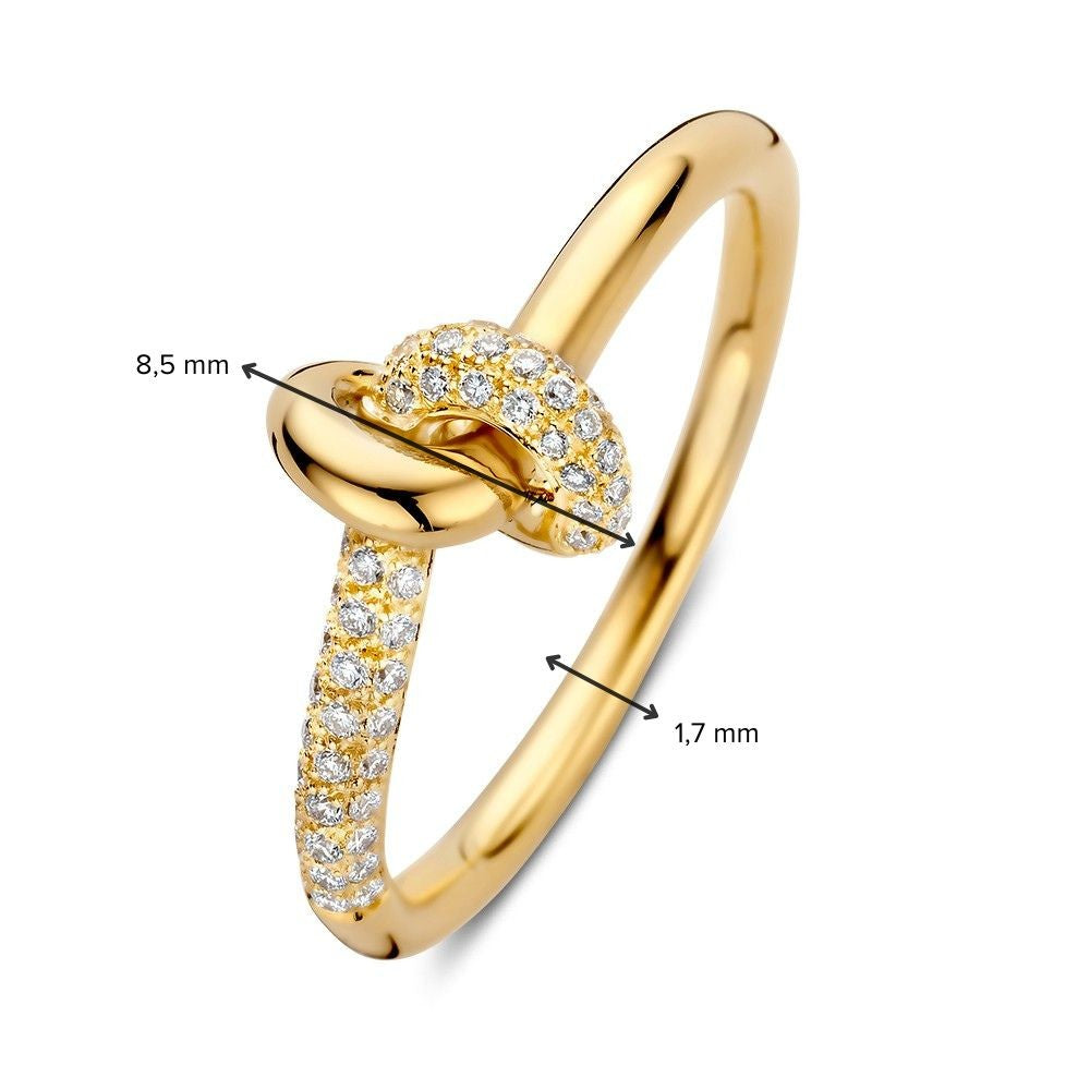 Elegante Geelgouden Ring met Stralende Diamant 0.21 crt.