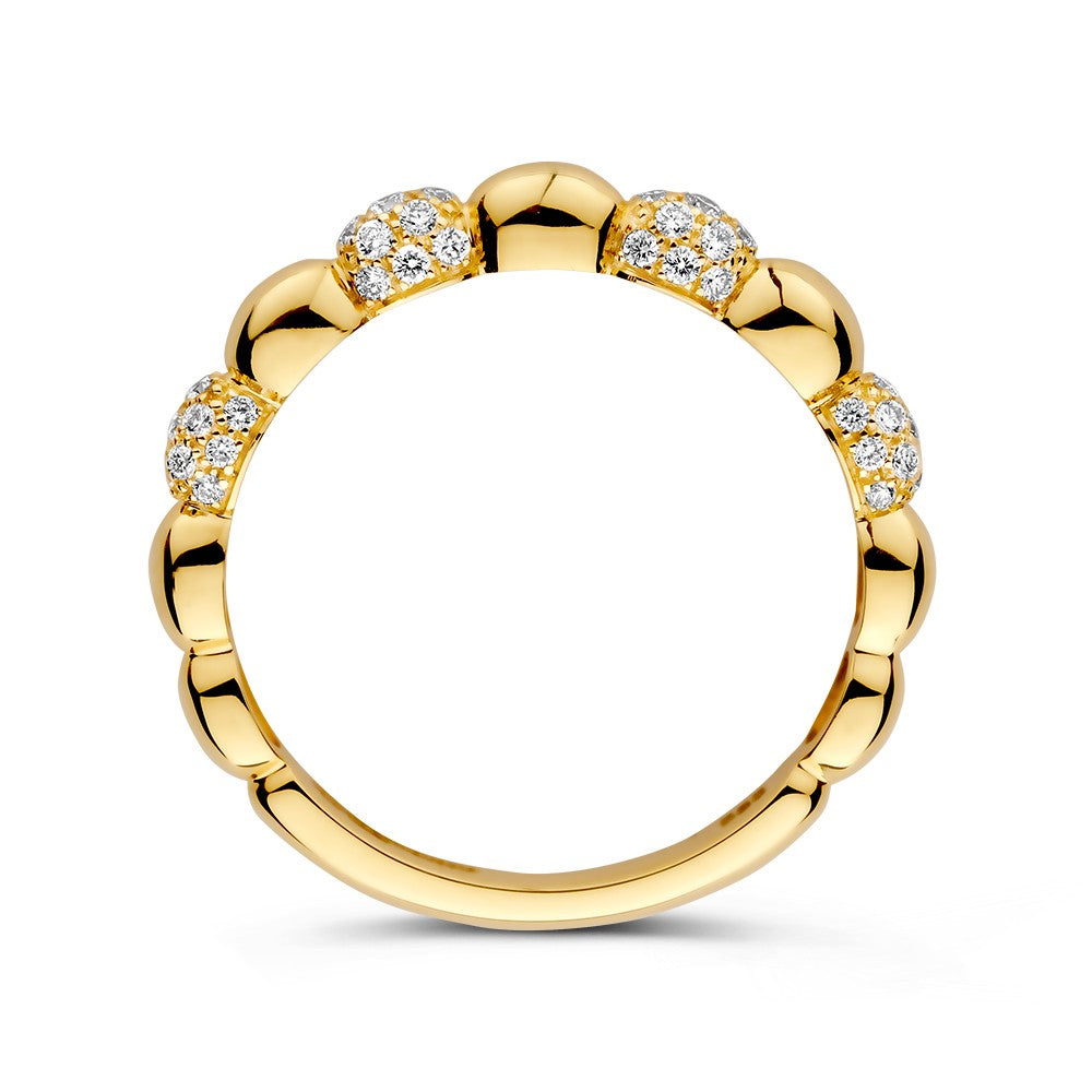 Verfijnde Geelgouden Ring met Briljant van 0,27 Karaat – Tijdloos Design in 14 Karaat Goud