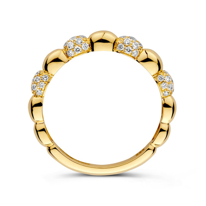 Verfijnde Geelgouden Ring met Briljant van 0,27 Karaat – Tijdloos Design in 14 Karaat Goud
