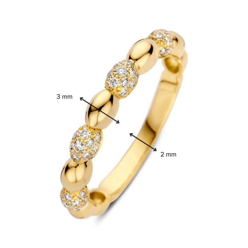 Verfijnde Geelgouden Ring met Briljant van 0,27 Karaat – Tijdloos Design in 14 Karaat Goud