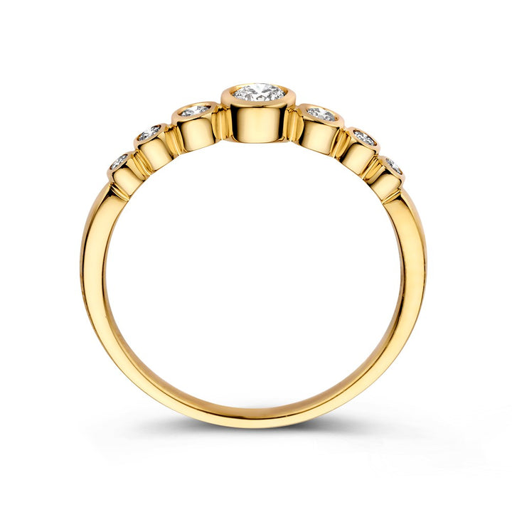 Elegant Gold Ring with 0.32ct Diamonds in 'Bubbles' Design, 14k Yellow Gold