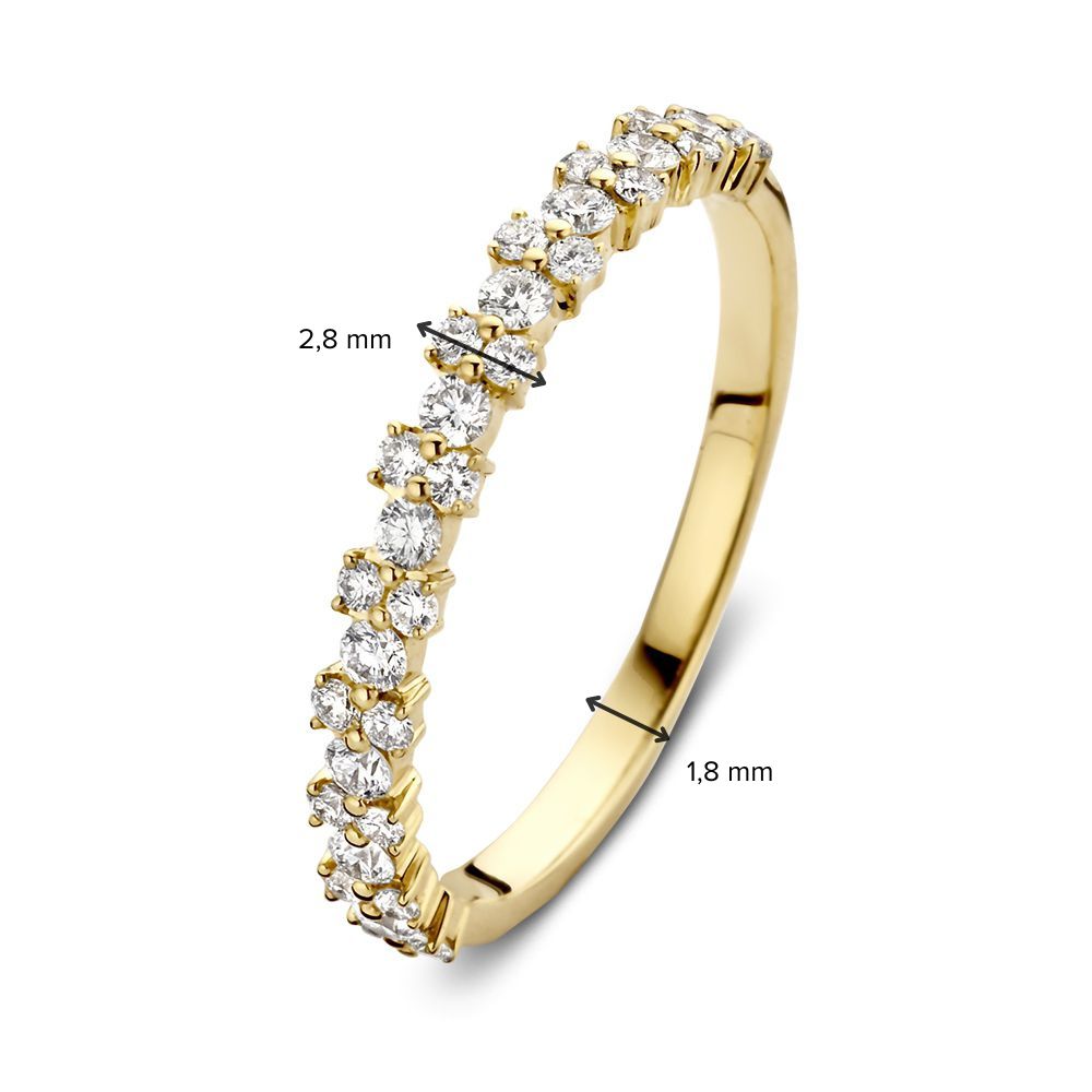 Elegante Geelgouden Ring met Diamanten – 14 Karaat Goud, 0.43ct Diamanten