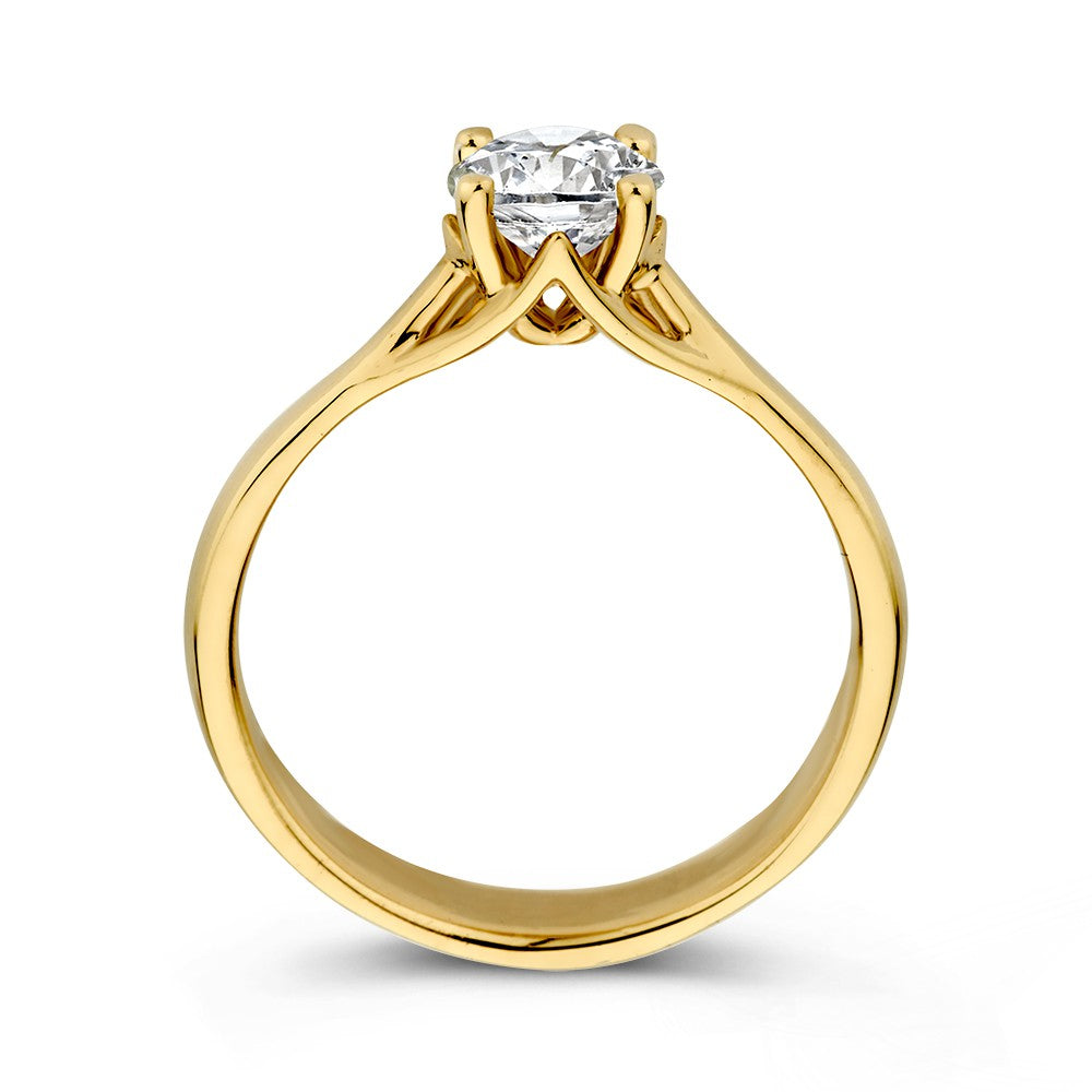 Geelgouden Solitair Ring met 1,00 Caraat Lab-Grown Diamant – De Perfecte Uitdrukking van Liefde en Elegantie 1.00 crt.