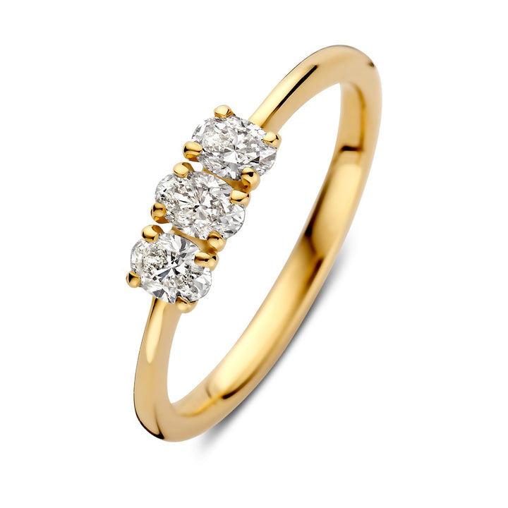 Ring geelgoud diamant 0.54 crt.