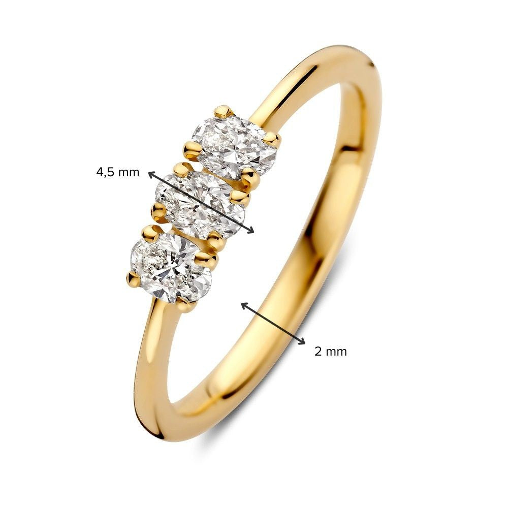 Ring geelgoud diamant 0.54 crt.