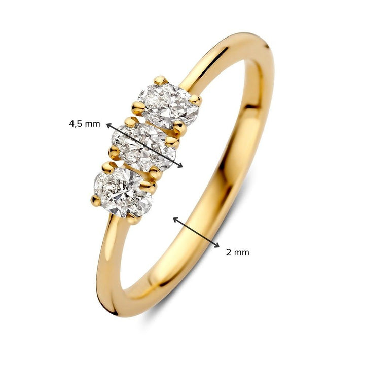 Ring geelgoud diamant 0.54 crt.