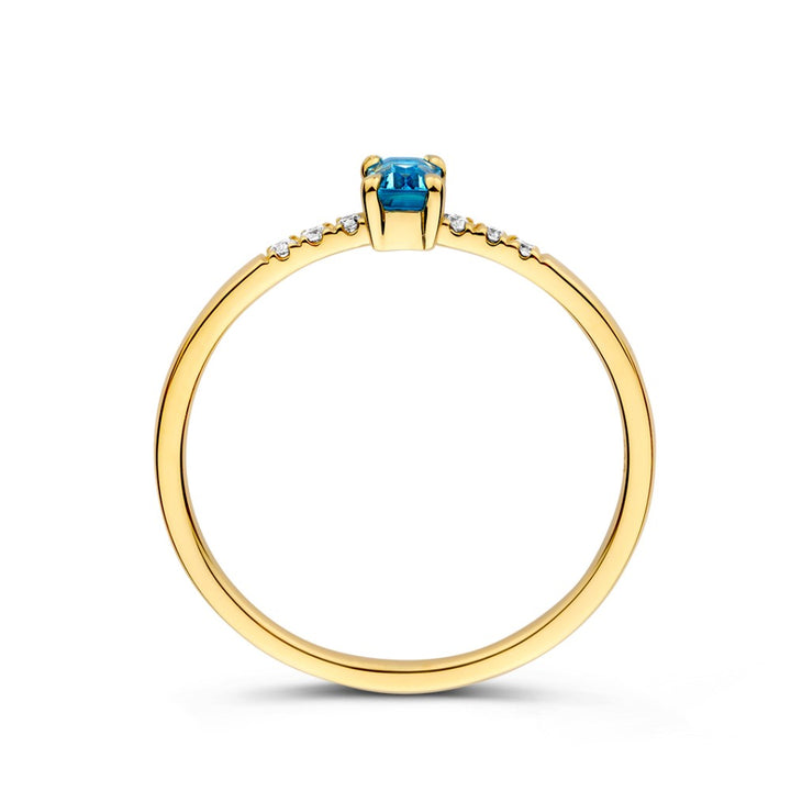 Ring geelgoud topaas + briljant