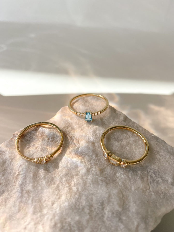 Ring geelgoud topaas + briljant