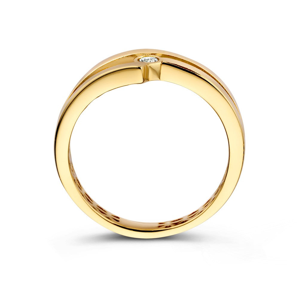 Geelgouden Ring met Zirkonia - Elegant en Tijdloos