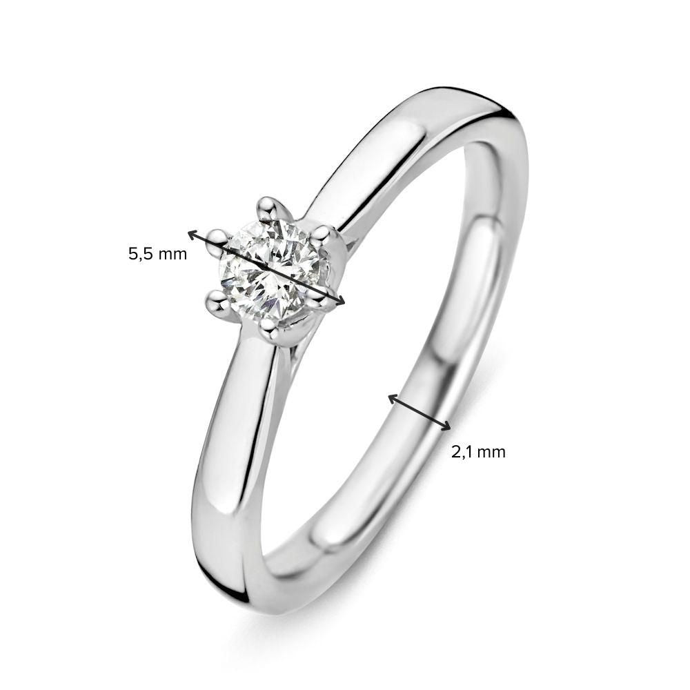 Sophisticated White Gold Ring with Brilliant Diamond (0.24 Carat Total)