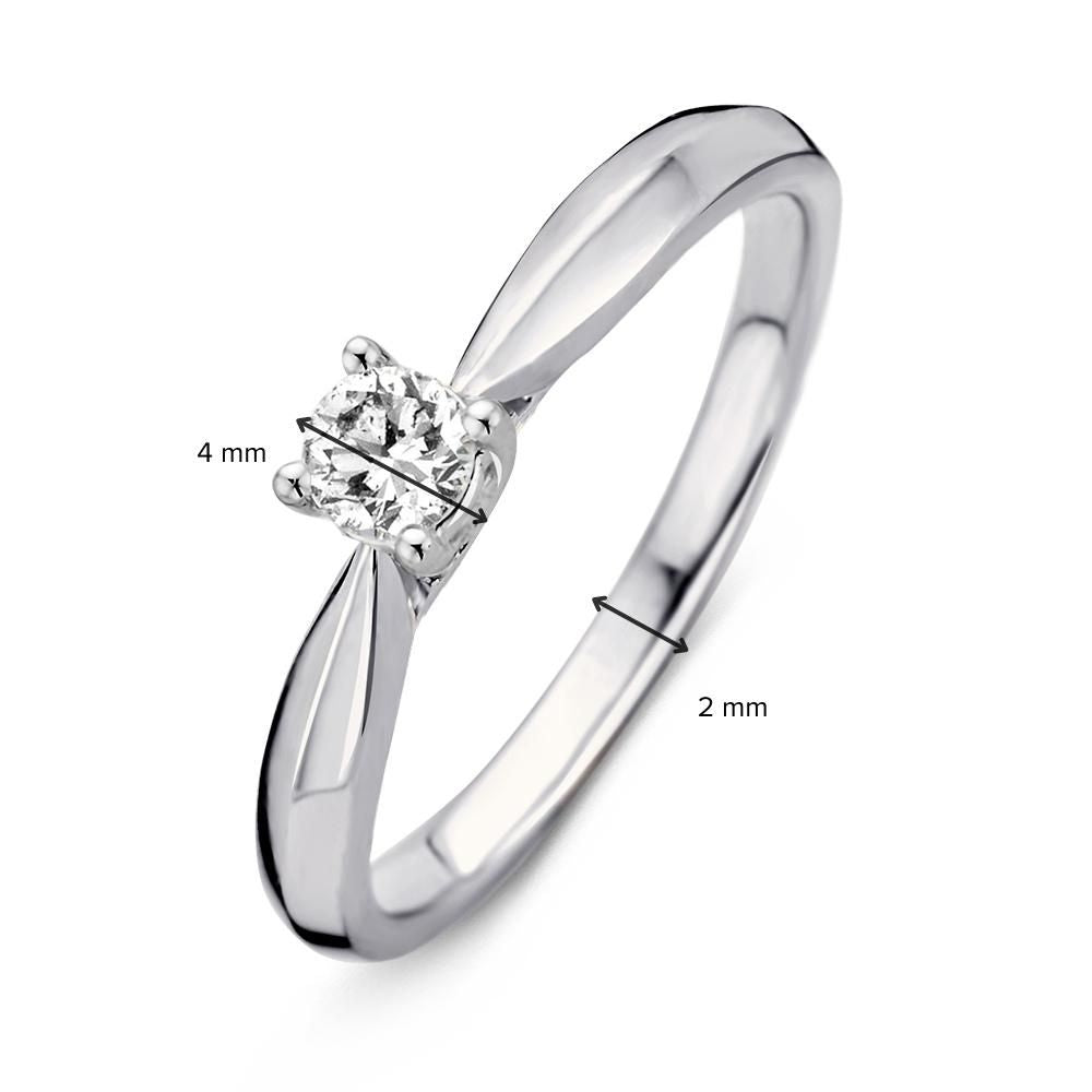 Elegant White Gold Ring with Brilliant Diamond (0.24 Carat Total)