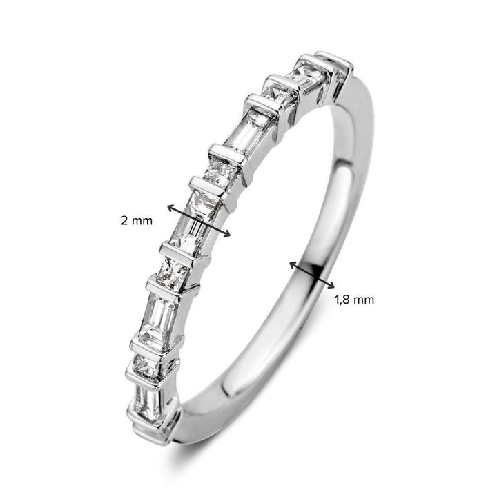 Elegant White Gold Diamond Ring with Princess and Baguette Cuts 0.36 crt.