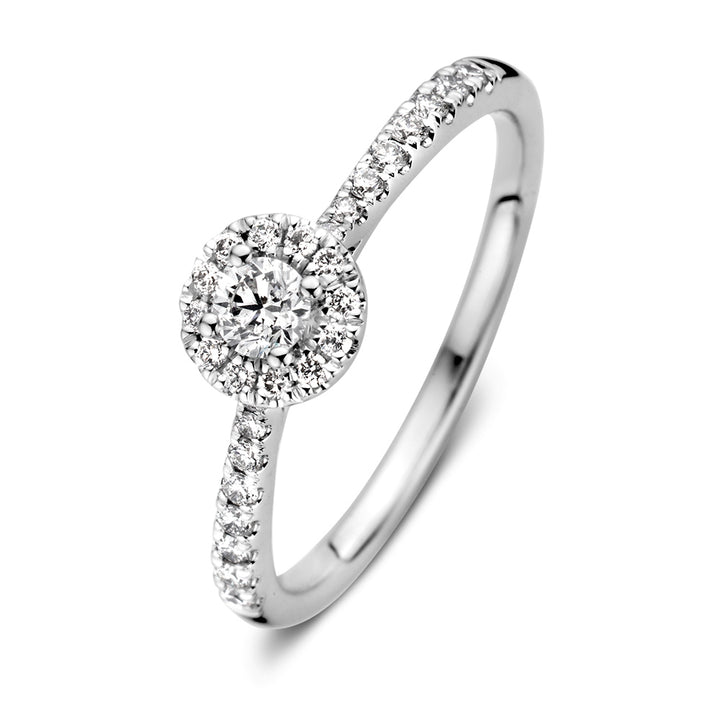 Elegant White Gold Ring with 0.40 Carat Brilliant Diamond