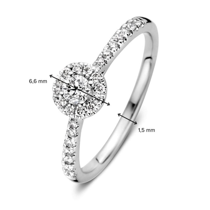 Elegant White Gold Ring with 0.40 Carat Brilliant Diamond