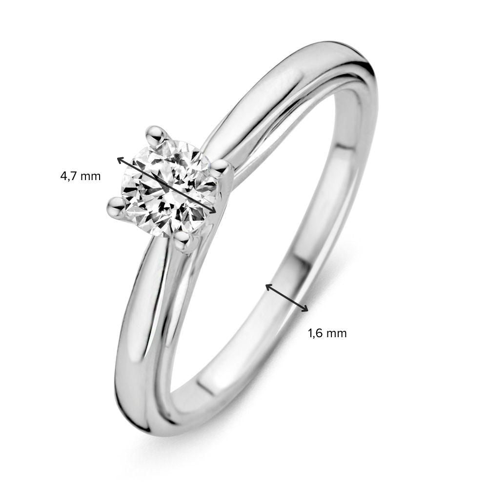 Elegant White Gold Solitaire Ring with 0.40 Carat Brilliant Diamond