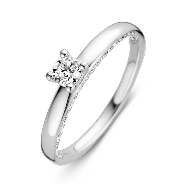 Elegant White Gold Ring with 0.44 Carat Brilliant Diamond