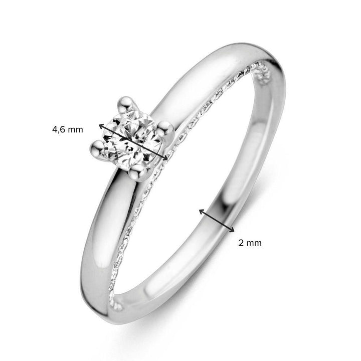 Elegant White Gold Ring with 0.44 Carat Brilliant Diamond