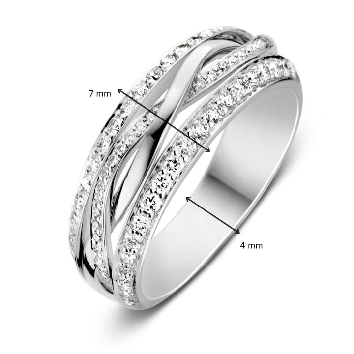 Elegant White Gold Halo Ring with 0.57 Carat Brilliant Cut Diamonds