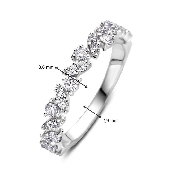 Elegant White Gold Ring with 0.58 Carat Brilliant Diamonds