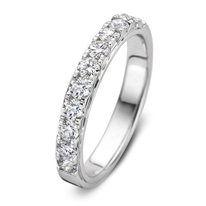 Stunning White Gold Ring with Brilliant Diamonds in Chaton Setting (0.76 Carat)