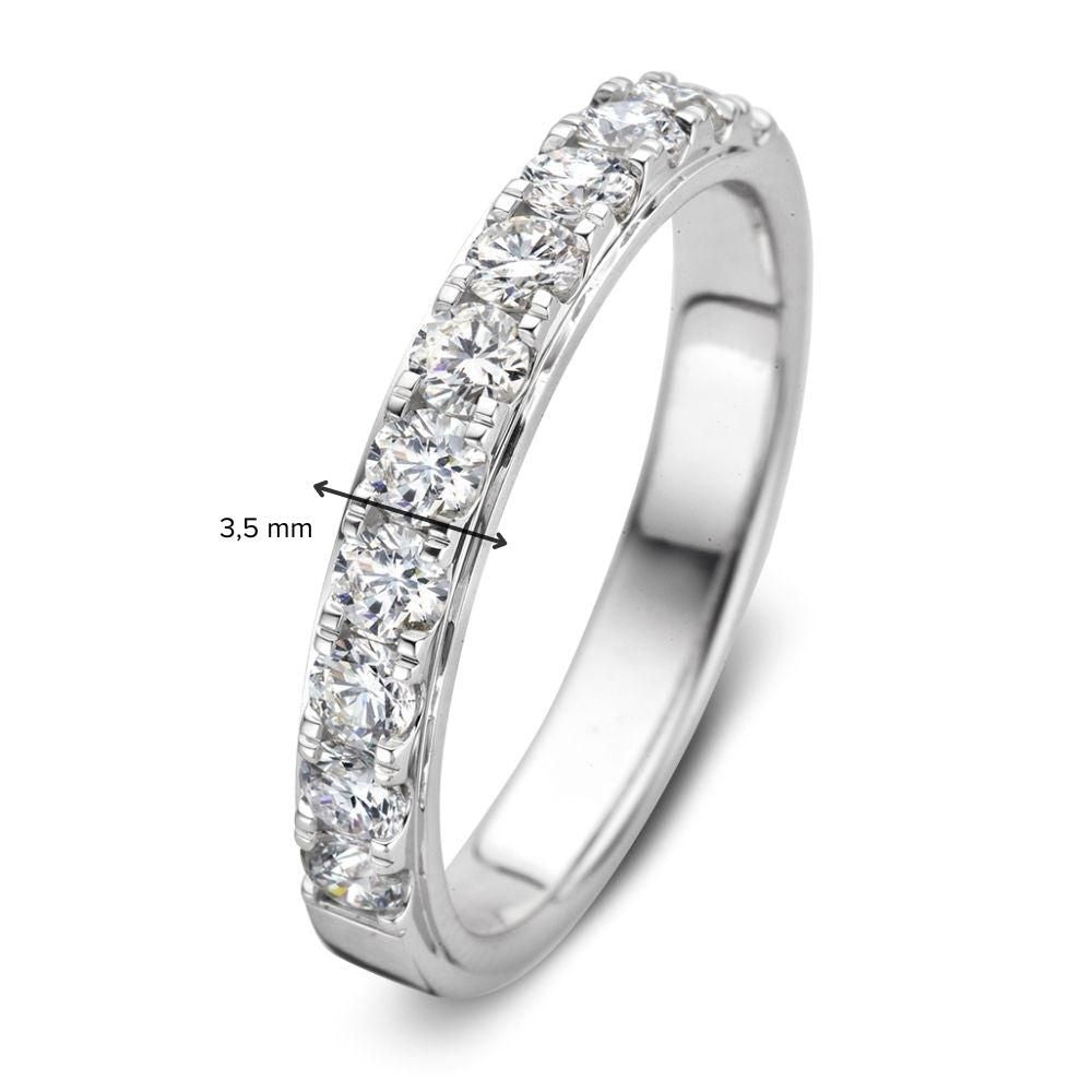 Stunning White Gold Ring with Brilliant Diamonds in Chaton Setting (0.76 Carat)