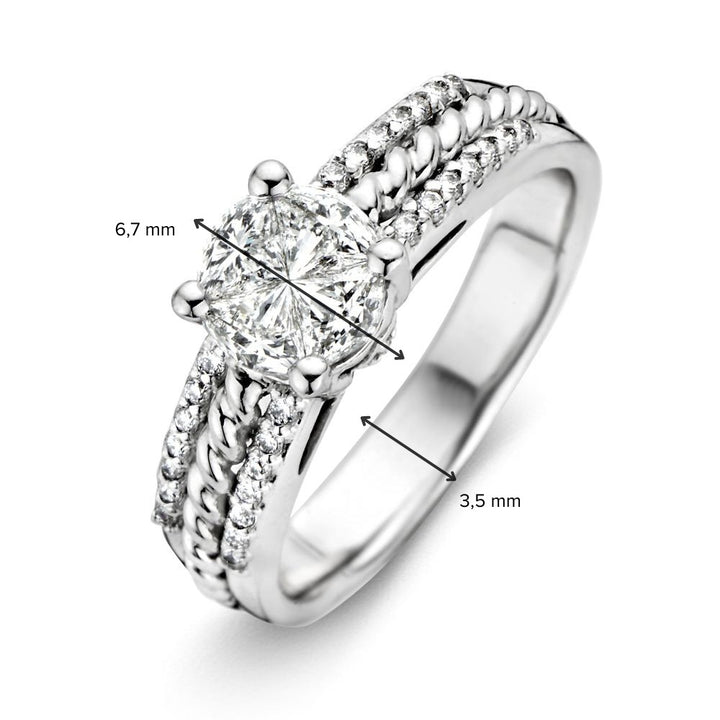 Exquisite 14K White Gold Ring with 0.88 Carat Diamond, Brilliant H/SI-1 Quality