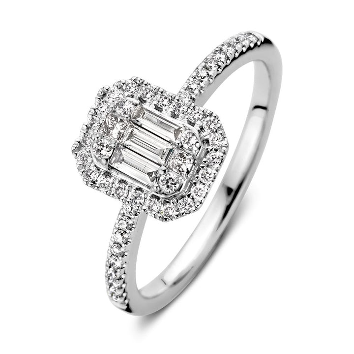 Stunning White Gold Ring with Baguette Diamonds – 0.50 Carat