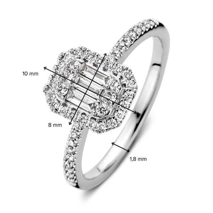 Stunning White Gold Ring with Baguette Diamonds – 0.50 Carat