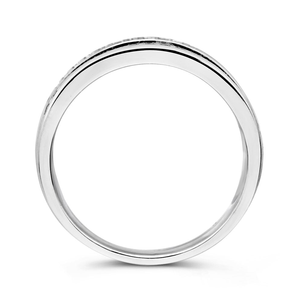 Elegante Zilver en 14 Karaat Gele Gouden Ring voor Dames met Zirkonia’s