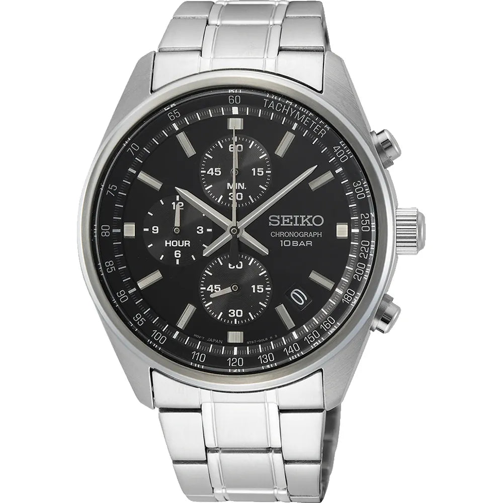 Seiko Orologio Uomo SUR419P1: Cassa Acciaio, Cinturino Pelle, Vetro Zaffiro Antigraffio, Impermeabile 10 Bar