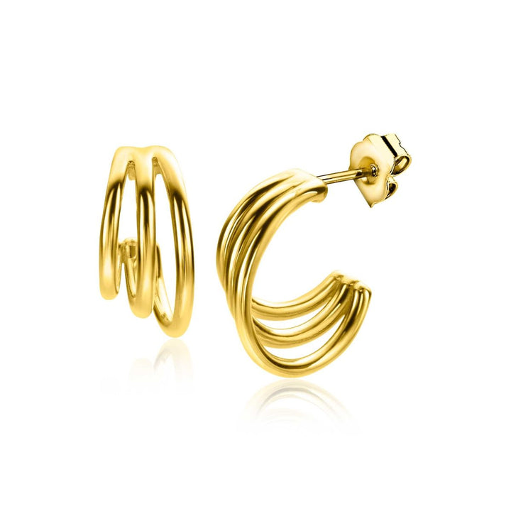 ZINZI gold plated three-way stud earrings ZIO2294