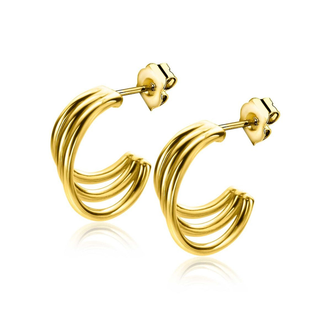 ZINZI gold plated three-way stud earrings ZIO2294