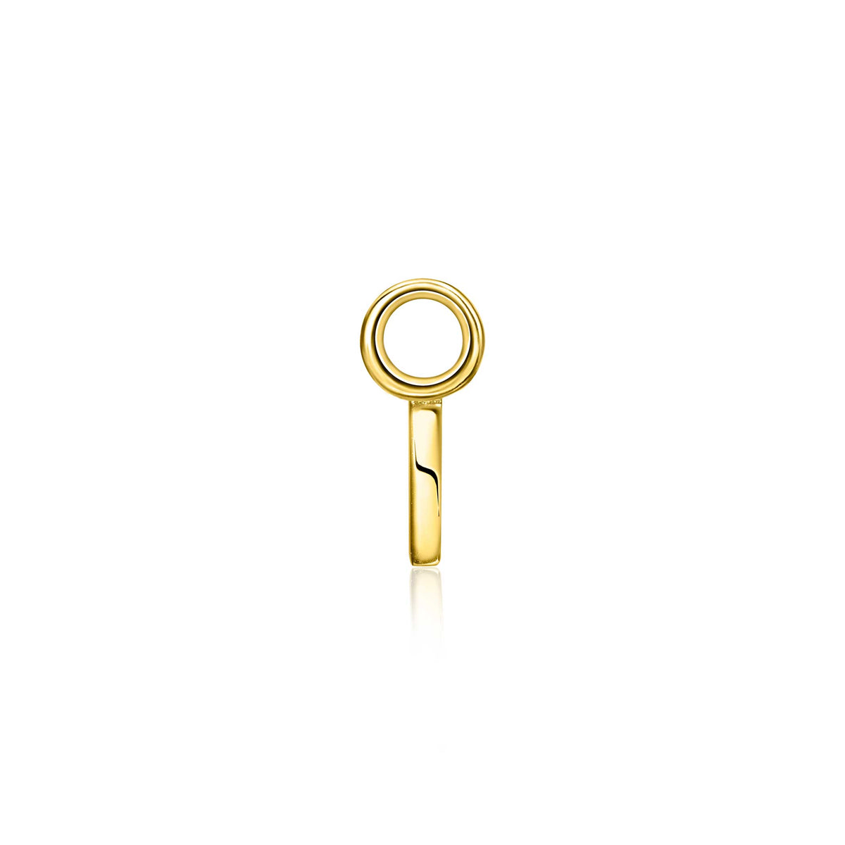 Gouden, vergulde oorbellen met een minimalistisch ontwerp en een ronde schijf.