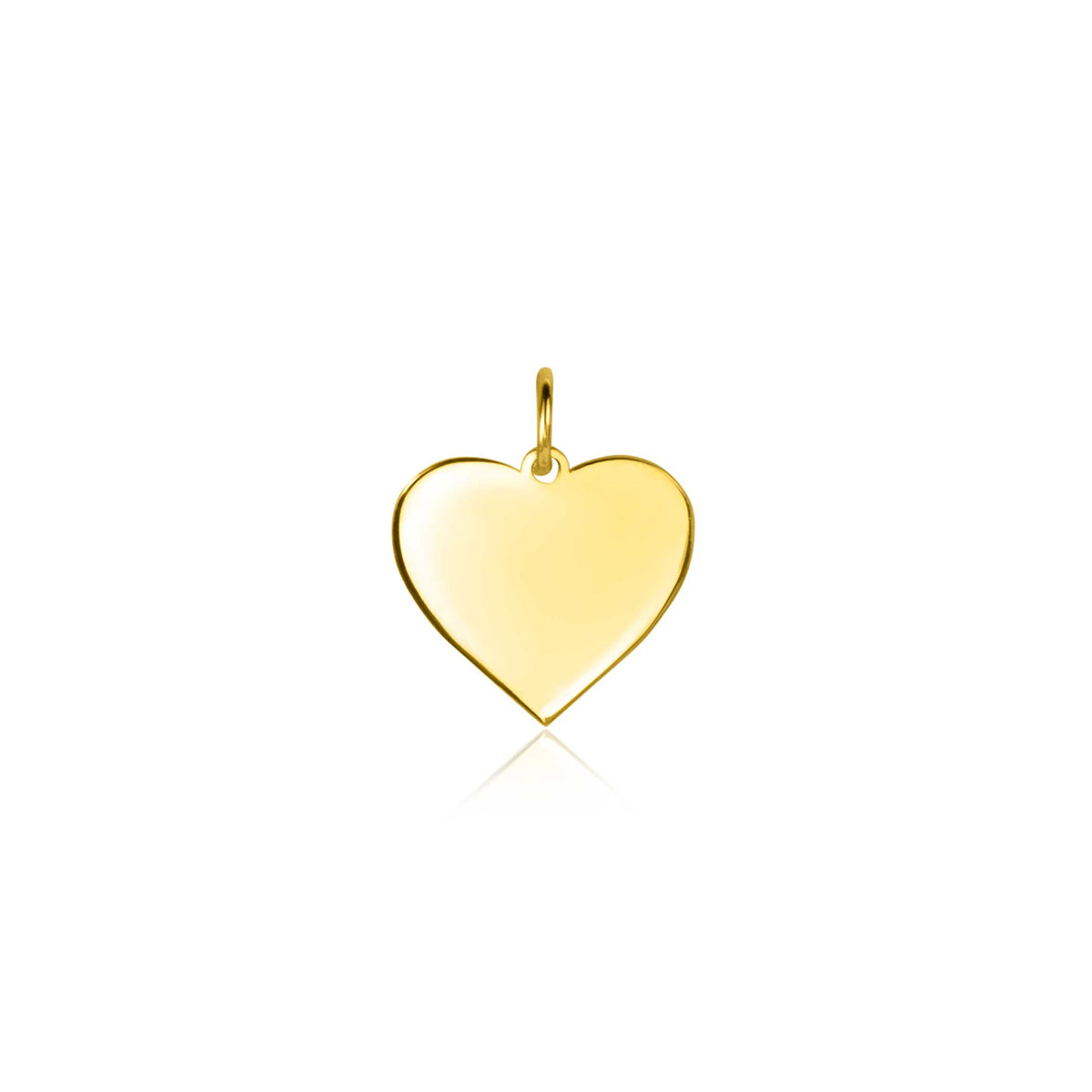 Gouden hartvormige hanger met een gladde afwerking.