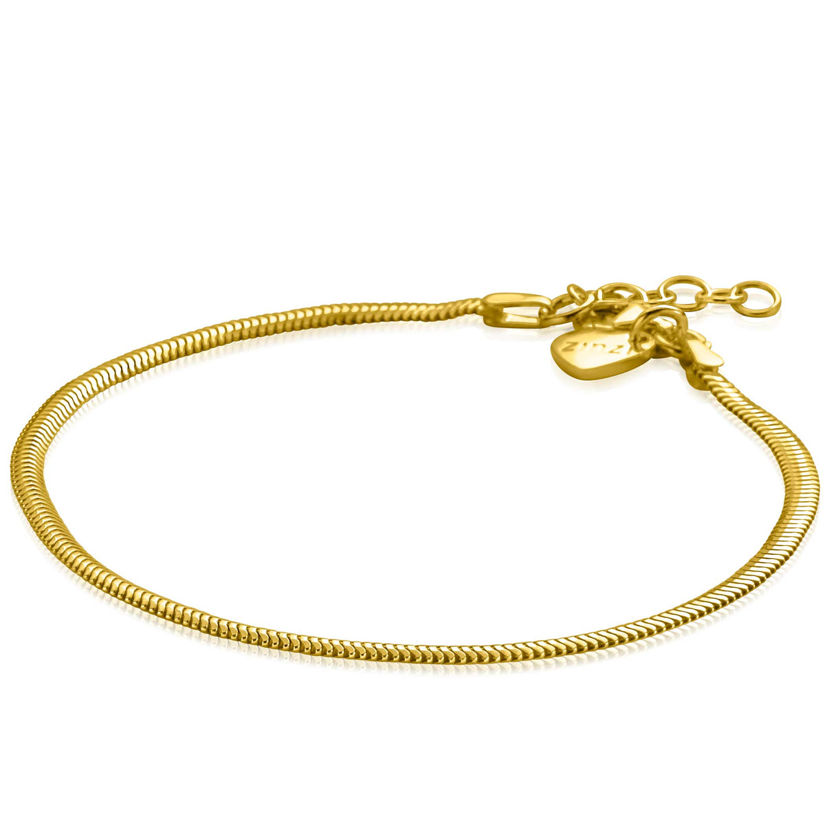 Gouden armband met een slangenketting ontwerp en een verstelbare sluiting.