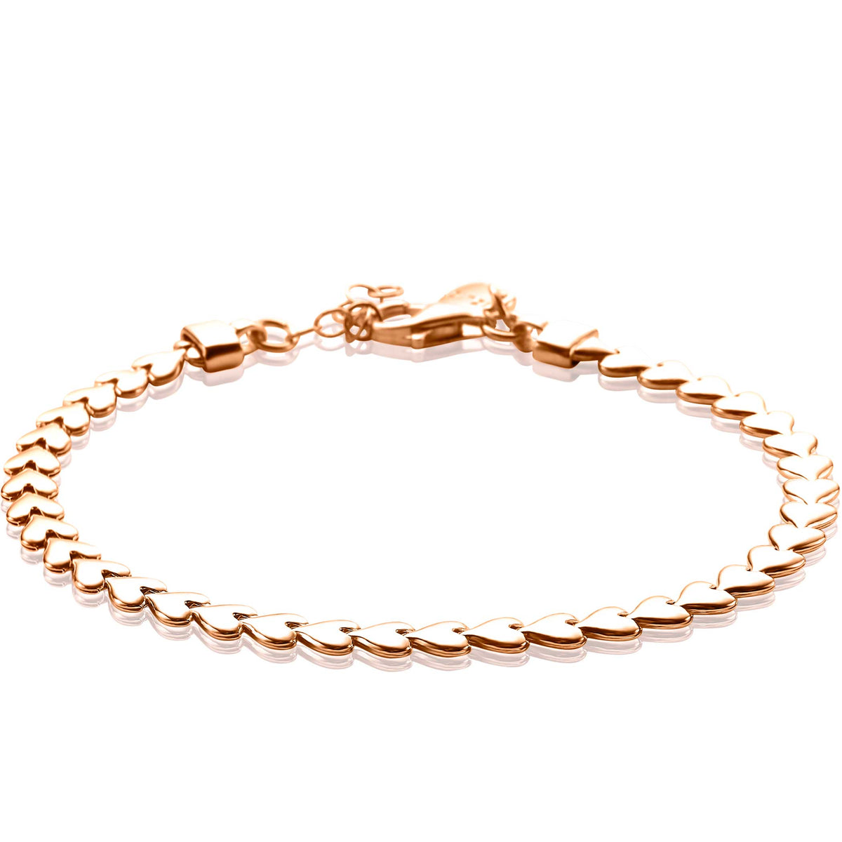 Gouden armband met een schakelontwerp en een karabijnsluiting.