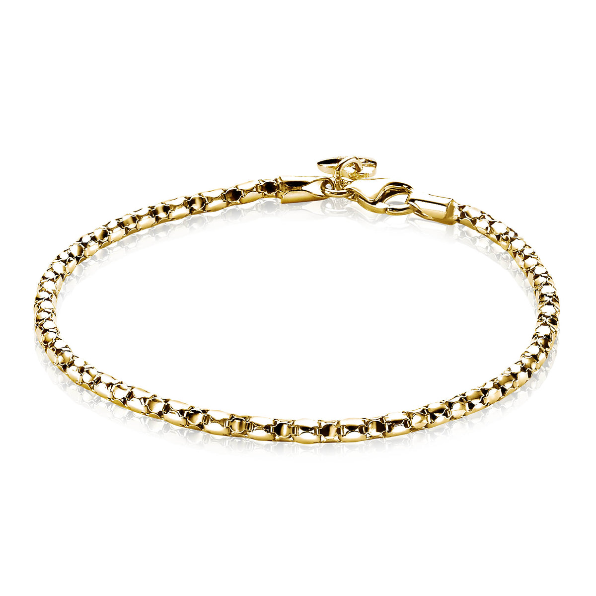 Gouden armband met glinsterende steentjes en een karabijnsluiting.