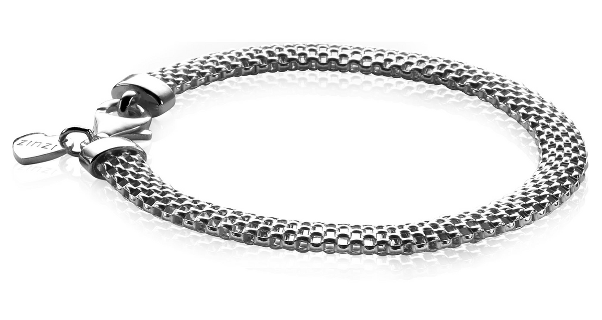 Zilveren armband met een fijn mesh-design en een stevige sluiting.